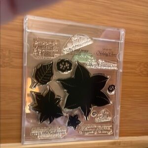 Clear Holiday Stamp Set Christmas poinsettias